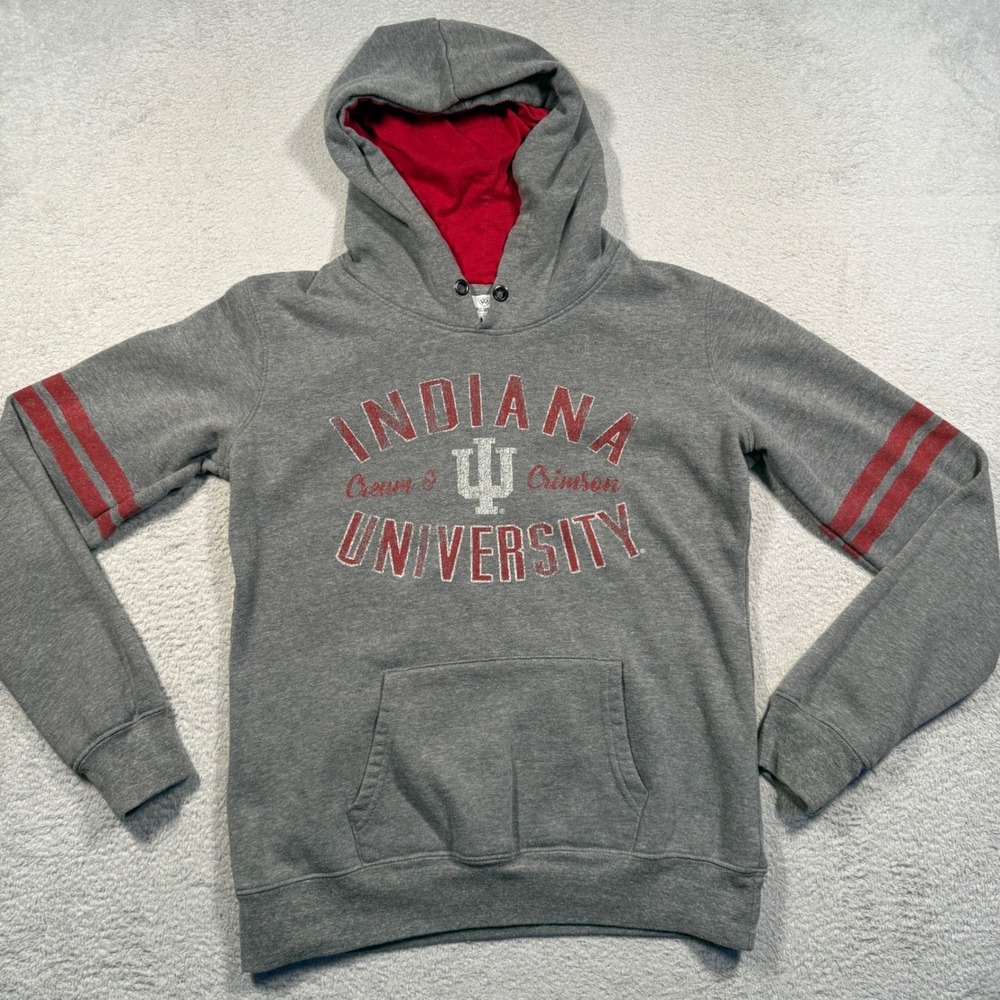 Top of the World Indiana University Hoosiers IU Hoodie Sweatshirt Women M Gray